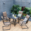 31 Inch Outdoor Fire Pit Dining Table with Cooking BBQ Grate by LJGDeals