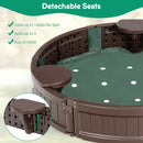 Sandbox with Built-in Corner Seat and Cover-Brown by LJGDeals