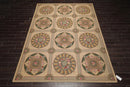 9x12 Beige Hand Hooked 100% Wool Traditional French Aubusson Oriental Area Rug