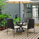 4 Pieces Patio Wicker Rattan Dining Set with Comfy Cushions by LJGDeals