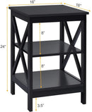 3-Tier X-Design Nightstands with Storage Shelves for Living Room Bedroom by LJGDeals