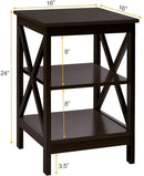 3-Tier X-Design Nightstands with Storage Shelves for Living Room Bedroom by LJGDeals