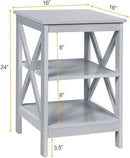 3-Tier X-Design Nightstands with Storage Shelves for Living Room Bedroom by LJGDeals