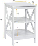3-Tier X-Design Nightstands with Storage Shelves for Living Room Bedroom by LJGDeals
