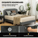 Upholstered Bed Frame with Adjustable Diamond Button Headboard by DirectDeals