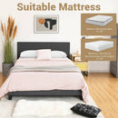 Full/Queen Size Upholstered Platform Bed Frame with Linen Headboard by LJGDeals