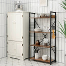 4 -Tier Industrial Open Storage Bookshelf-Coffee by LJGDeals