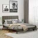 Queen Size Upholstered Bed Frame with Tufted Headboard by LJGDeals