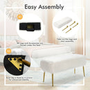 Upholstered Faux Fur Vanity Stool with Golden Legs for Makeup Room