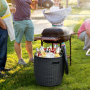 9.5 Gallon 4-in-1 Patio Rattan Cool Bar Cocktail Table Side Table by LJGDeals