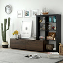 2-In-1 TV Stand with 4-tier Bookshelf for TVs up to 50 Inch by LJGDeals