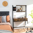 Industrial Vanity Table with 3-Height Adjustable Mirror Bag-Brown by LJGDeals