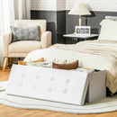 45 Inches Large Folding Ottoman Storage Seat-White by LJGDeals