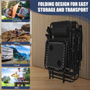 3 Pieces Folding Portable Zero Gravity Reclining Lounge Chairs Table Set by LJGDeals