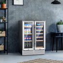 24 Inch Dual Zone Wine and Beverage Cooler-Silver by LJGDeals