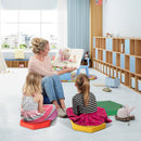 6 Pieces Multifunctional Hexagon Toddler Floor Cushions Classroom Seating with Handles-Multicolor