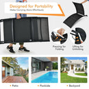 2 Pieces Patio Folding and Stackable Chaise Lounge Chair with 5-Position Adjustment-Black by LJGDeals