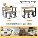 4 Pieces Industrial Dinette Set with Bench and 2 Stools-Oak by LJGDeals