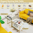 2 Pieces Modern Nesting Coffee Table Set with Drawer and Shelf-White by LJGDeals