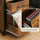2 Drawer Mobile File Cabinet Printer Stand with Open Shelf for Letter Size-Rustic Brown by LJGDeals