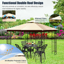 10 x 10 Feet L-Shaped Patio Canopy Gazebo Outdoor 2-Tier Steel Tent by DirectDeals