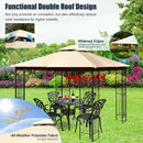 10 x 10 Feet L-Shaped Patio Canopy Gazebo Outdoor 2-Tier Steel Tent by LJGDeals