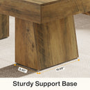 47.24" Farmhouse Coffee Table, Rectangular Center Table with Thick Base