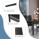 4 Pieces Modern Leather Dinning Chairs Set with Metal Frame by LJGDeals