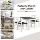 5 Pieces Solid Wood Compact Kitchen Dining Set-Walnut by LJGDeals