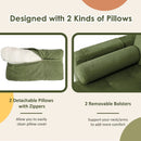 Modern Loveseat Sofa with 2 Bolsters and Side Storage Pocket by LJGDeals
