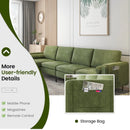 Modular L-shaped 4-Seat Sectional Sofa with Reversible Chaise and 2 USB Socket by LJGDeals