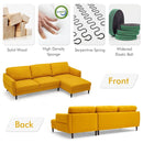 L-Shaped Fabric Sectional Sofa with Chaise Lounge and Solid Wood Legs by LJGDeals
