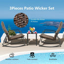 3 Pieces Patio Rattan Rocking Furniture Set by LJGDeals