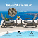 3 Pieces Patio Rattan Rocking Furniture Set by LJGDeals