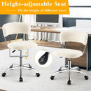 Computer Desk Chair Adjustable Sherpa Office Chair Swivel Vanity Chair by LJGDeals