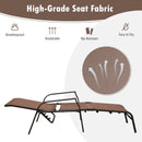 2 Pieces Patio Folding Chaise Lounge Chair Set with Adjustable Back-Brown by DirectDeals