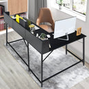 5.5 Inch L-shaped Computer Desk with Bookshelf by LJGDeals
