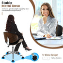 Adjustable Leather Office Chair Swivel Bentwood Desk Chair with Curved Seat-Black by LJGDeals
