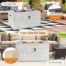 43 Inch Rectangular Concrete Propane Fire Pit Table with Lava Rocks and Cover 50 000 BTU-Gray by LJGDeals