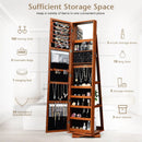 360° Rotatable 2-in-1 Lockable Jewelry Cabinet with Full-Length Mirror by LJGDeals