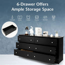 Freestanding 6-Drawer Dresser with Mental Knobs for Bedroom by LJGDeals