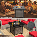 32 Inch Square Propane Fire Pit Table with Lava Rocks Cover by LJGDeals