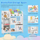 Wooden Children Storage Cabinet with Storage Bins-Rocket Pattern by DirectDeals