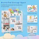 Wooden Children Storage Cabinet with Storage Bins-Rocket Pattern by LJGDeals