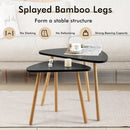 Set of 2 Modern Nesting Coffee Tables Triangular Tabletop Bamboo Legs by LJGDeals
