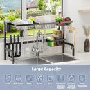 2 Tier Adjustable Over Sink Dish Drying Rack with 8 Hooks by DirectDeals