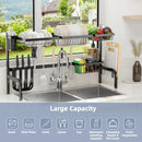 2 Tier Adjustable Over Sink Dish Drying Rack with 8 Hooks by LJGDeals