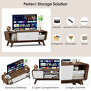 Sliding Door TV Stand with Adjustable Shelf for TVs up to 55 Inch by LJGDeals