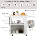 Rolling Kitchen Trolley with 3 Spice Racks Drawer and Open Shelf by LJGDeals