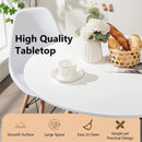Round Modern Dining Table with Solid Wooden Leg-White by LJGDeals